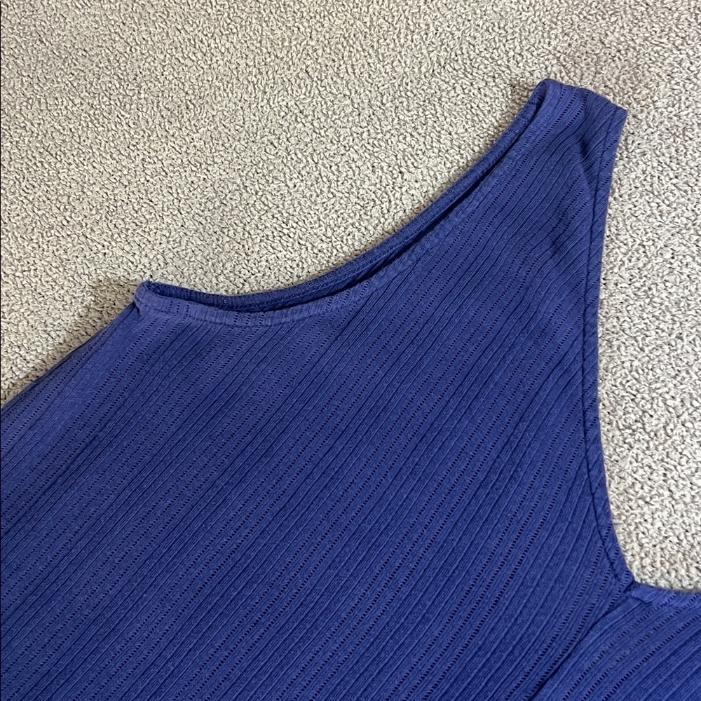 Pact - Dreamy Blue Pointelle Ribbed Sleep Romper - Size XL - Picture 13 of 14